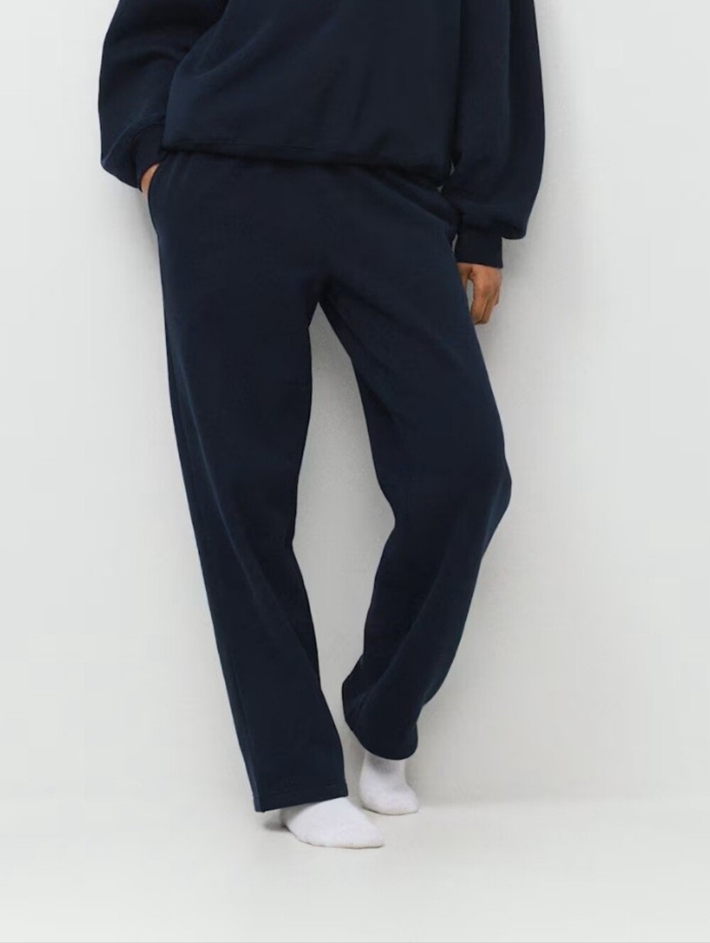 Aritzia Cozy Sweatfleece Mega Straight Sweatpants Admiral Navy Blue